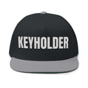 Hats One size / Black/Grey INTO: KEYHOLDER Embroidered Flat Bill Cap – Chastity Dom Hat for Bold Tops & Erotic Power Play LEATHERDADDY BATOR