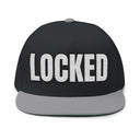 Hats One size / Black/Grey INTO: LOCKED Embroidered Flat Bill Cap – Chastity Lifestyle Hat for Caged Subs, Kinksters & Devoted Toys LEATHERDADDY BATOR