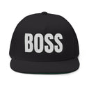 Hats One size / Black INTO: BOSS Embroidered Flat Bill Cap – Bold Hat for Leaders, Power Players & Queer Authority LEATHERDADDY BATOR