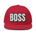 Hats One size / Red INTO: BOSS Embroidered Flat Bill Cap – Bold Hat for Leaders, Power Players & Queer Authority LEATHERDADDY BATOR