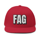 Hats One size / Red INTO: FAG Embroidered Flat Bill Cap – Queer Hat for Bold Expression & Reclaimed Pride LEATHERDADDY BATOR
