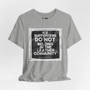 "ICE Supporters Do Not Belong in the Leather Community" Statement T-Shirt against fascism. ANTI-ICE. Abolish Ice.