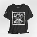 "ICE Supporters Do Not Belong in the Leather Community" Statement T-Shirt against fascism. ANTI-ICE. Abolish Ice.