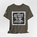 "ICE Supporters Do Not Belong in the Leather Community" Statement T-Shirt against fascism. ANTI-ICE. Abolish Ice.