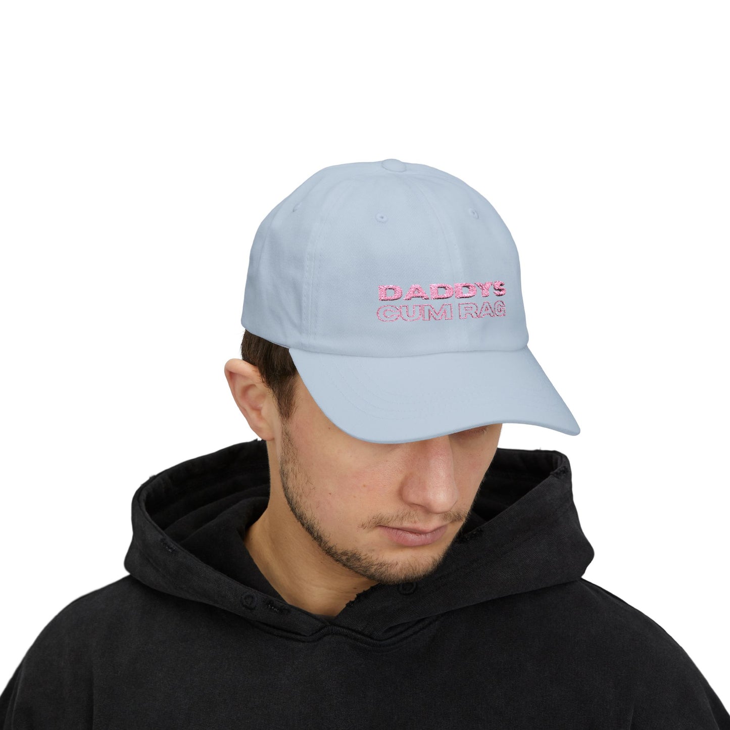 "Daddy's C*mRag" Embroidered Dad Cap (Pink Text)