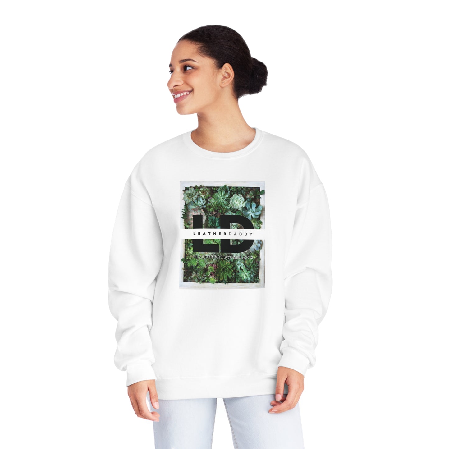 LeatherDaddy Floral Crewneck Sweatshirt - Succulents