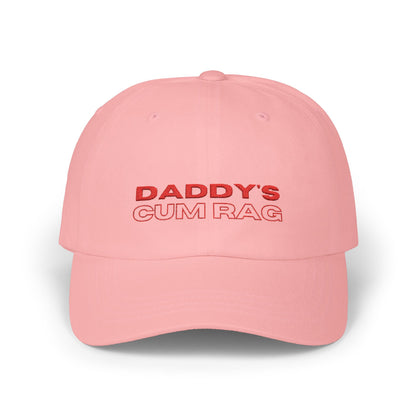 "Daddy's C*mRag" Embroidered Dad Cap (Red Text)