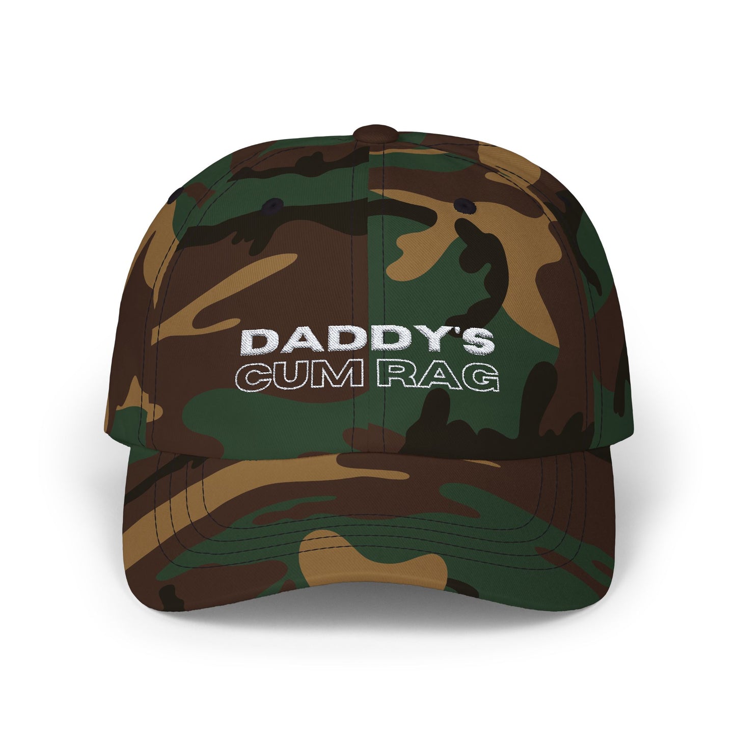 "Daddy's C*mRag" Embroidered Dad Cap (white text)