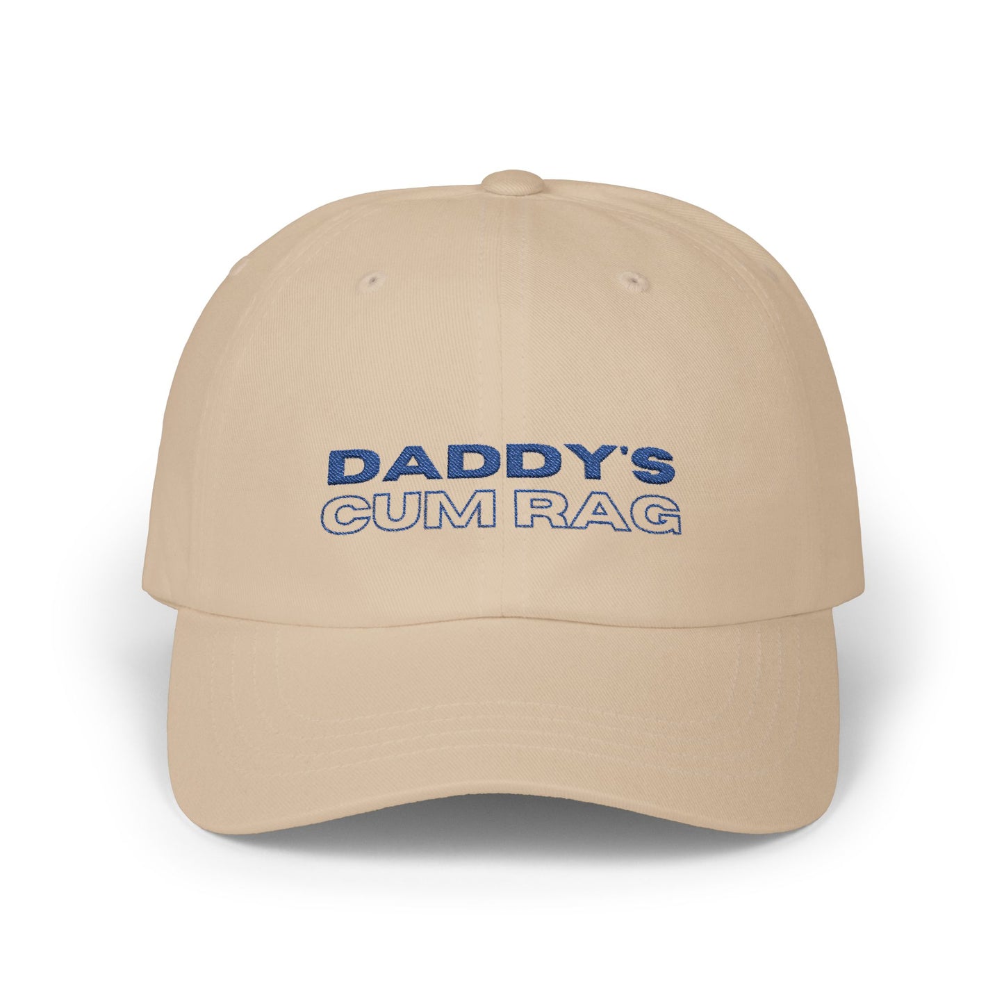 "Daddy's C*mRag" Embroidered Dad Cap (Blue Text)