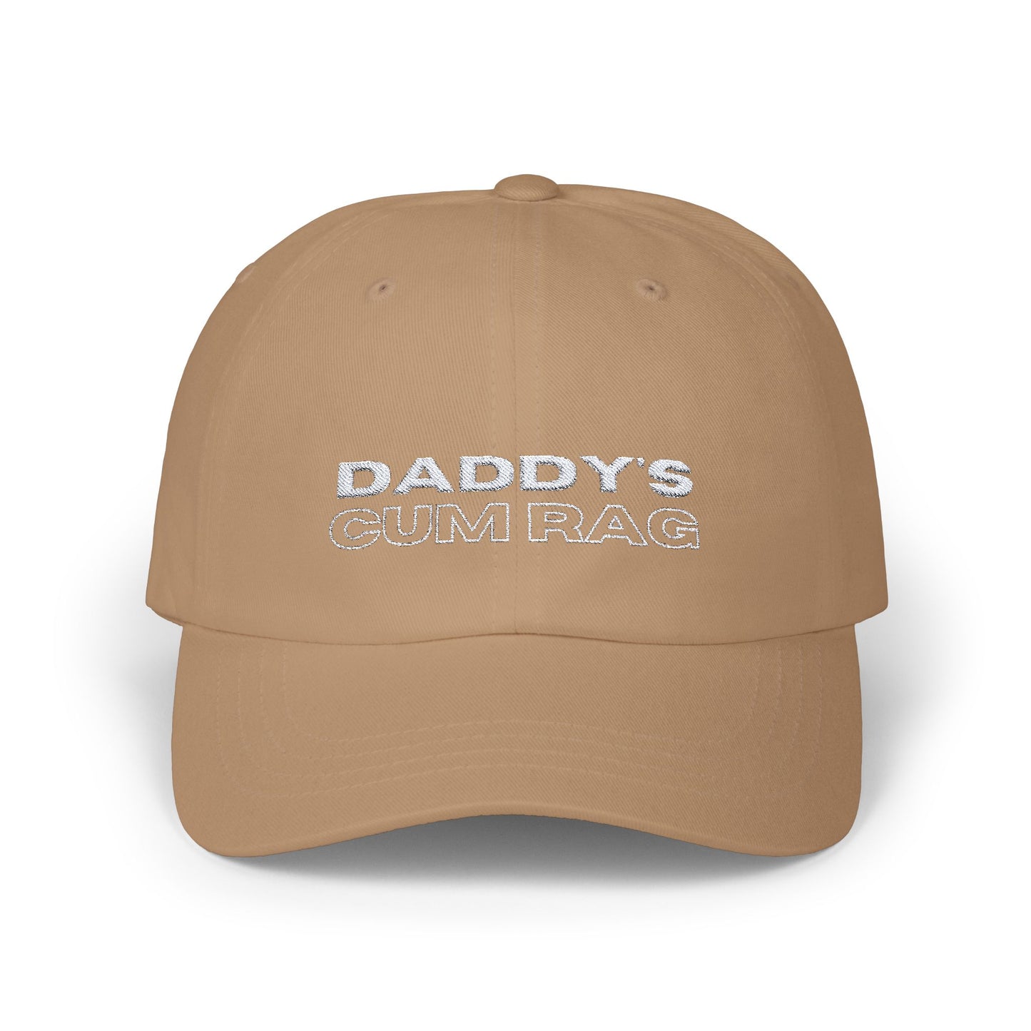 "Daddy's C*mRag" Embroidered Dad Cap (white text)