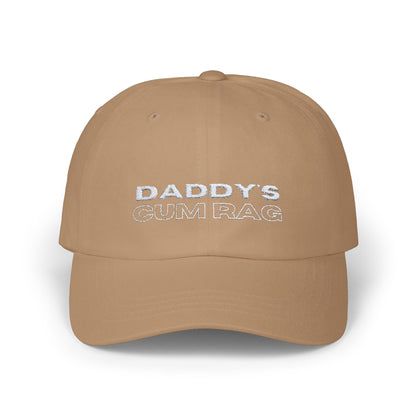 "Daddy's C*mRag" Embroidered Dad Cap (white text)