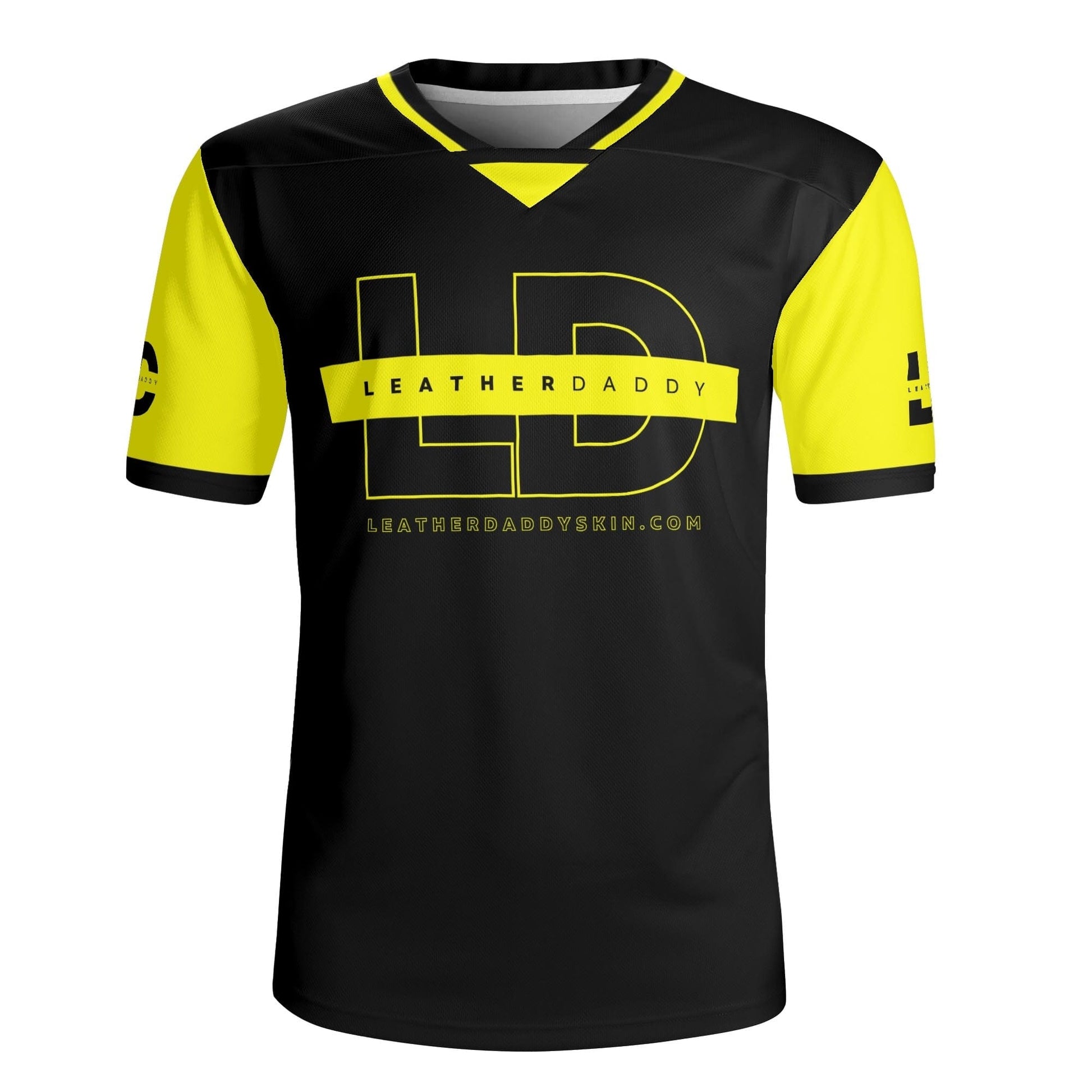 LeatherDaddy Logo Rugby Jersey – Black & Yellow LEATHERDADDY BATOR