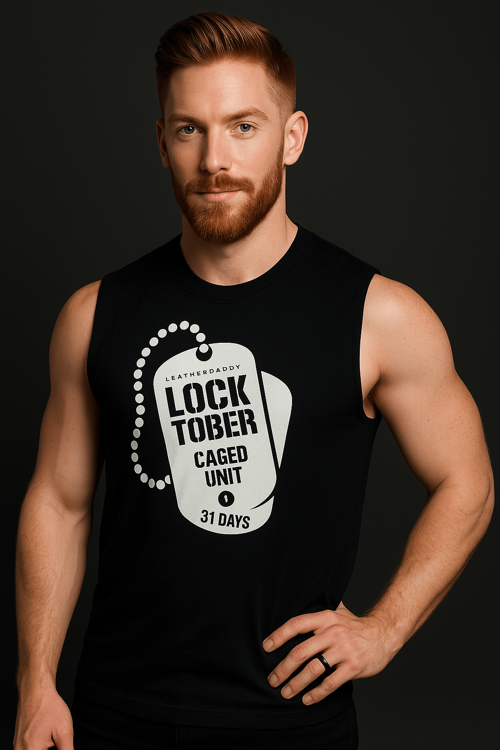 Tank Top Locktober Caged Unit Muscle Tank – Unisex Jersey Workout Tee for 31 Days of Discipline LEATHERDADDY BATOR