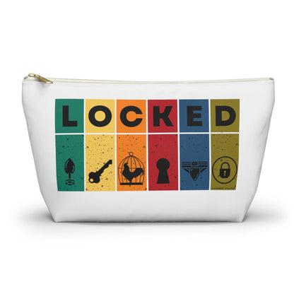 Bags Large / White zipper Locked Blocks Chastity Pouch - Lockedboy Athletics LEATHERDADDY BATOR