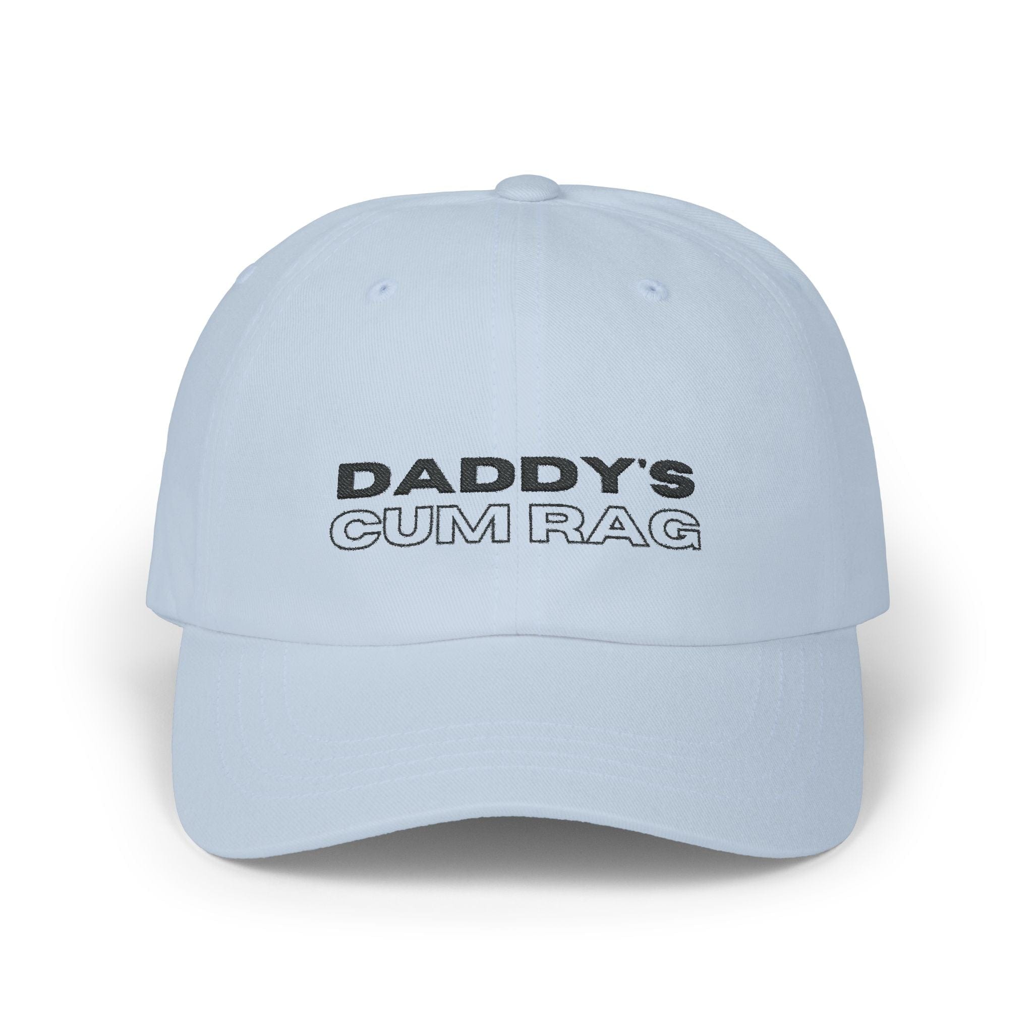 Hats Light Blue "Daddy's C*mRag" Embroidered Dad Cap LEATHERDADDY BATOR