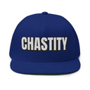 Hats One size / Royal INTO: CHASTITY Embroidered Flat Bill Cap – Kink Hat for Caged Subs, Keyholder Dynamics & Erotic Denial Enthusiasts LEATHERDADDY BATOR