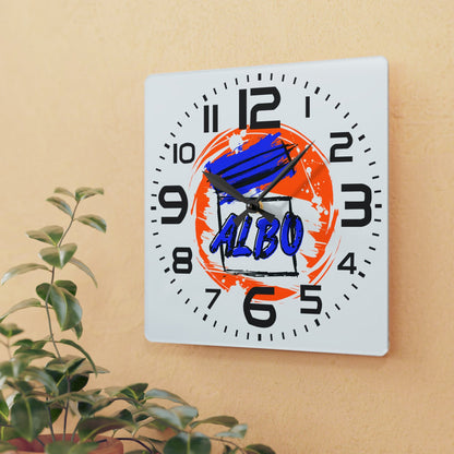 Home Decor 10.75'' × 10.75'' (Square) Albo Time Acrylic Wall Clock - B8rBrand LEATHERDADDY BATOR