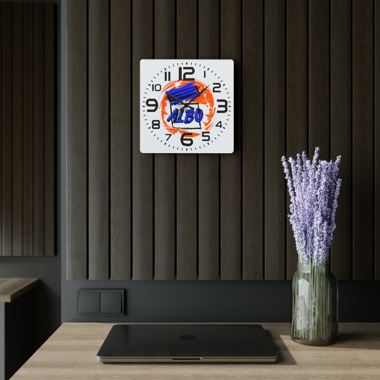 Home Decor 10.75'' × 10.75'' (Square) Albo Time Acrylic Wall Clock - B8rBrand LEATHERDADDY BATOR
