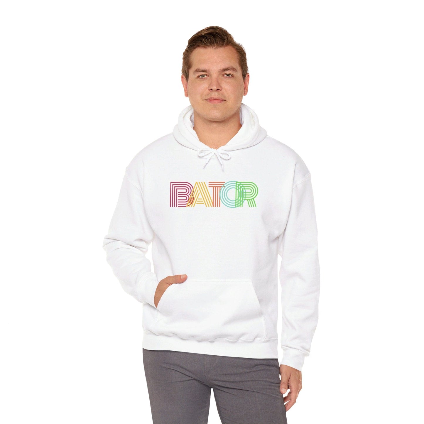 Hoodie White / S Retro BATOR Hoodie - B8rBrand Bate Apparel LEATHERDADDY BATOR