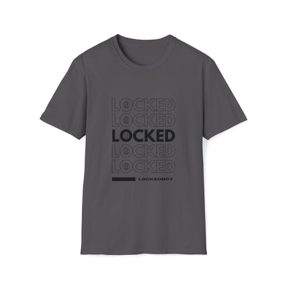 T-Shirt Charcoal / S LOCKED Inspo (black text) - Chastity Shirts by LockedBoy Athletics LEATHERDADDY BATOR