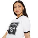 T-Shirt “My Safeword Is F*** ICE” Protest Tee Graphic Ringer T-Shirt LEATHERDADDY BATOR