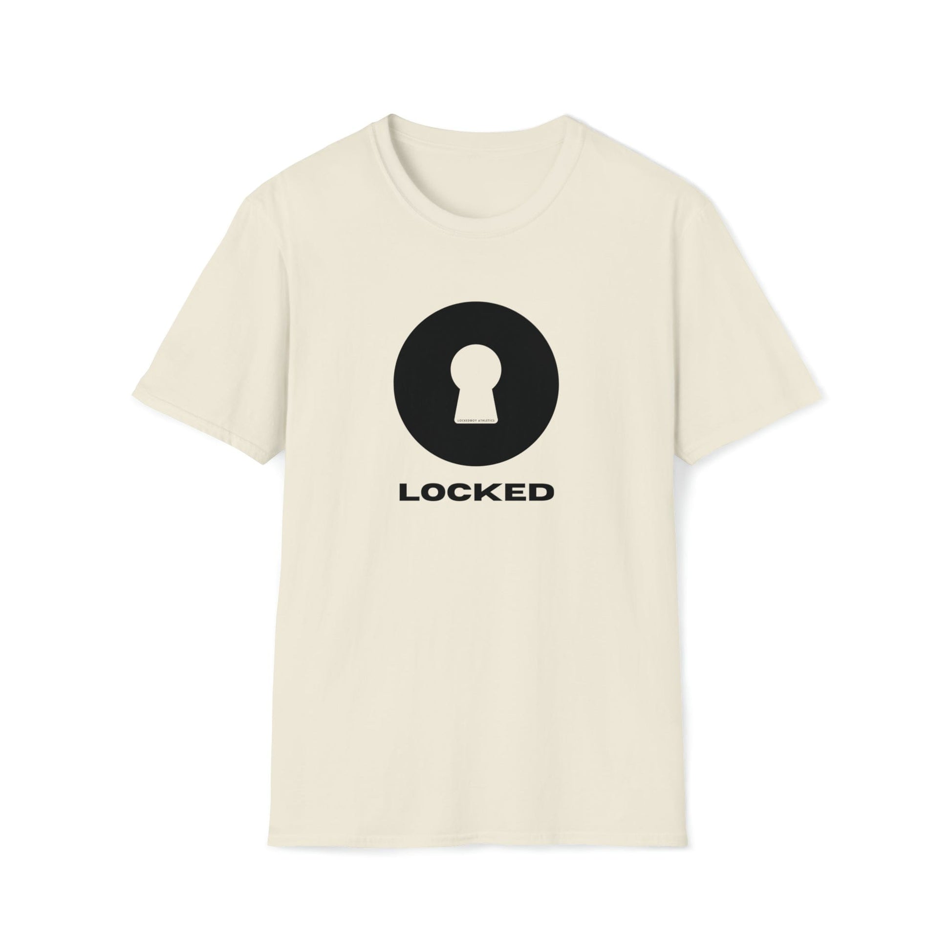 T-Shirt Natural / S Boldly Locked - Lockedboy Athletics Chastity Tshirt LEATHERDADDY BATOR