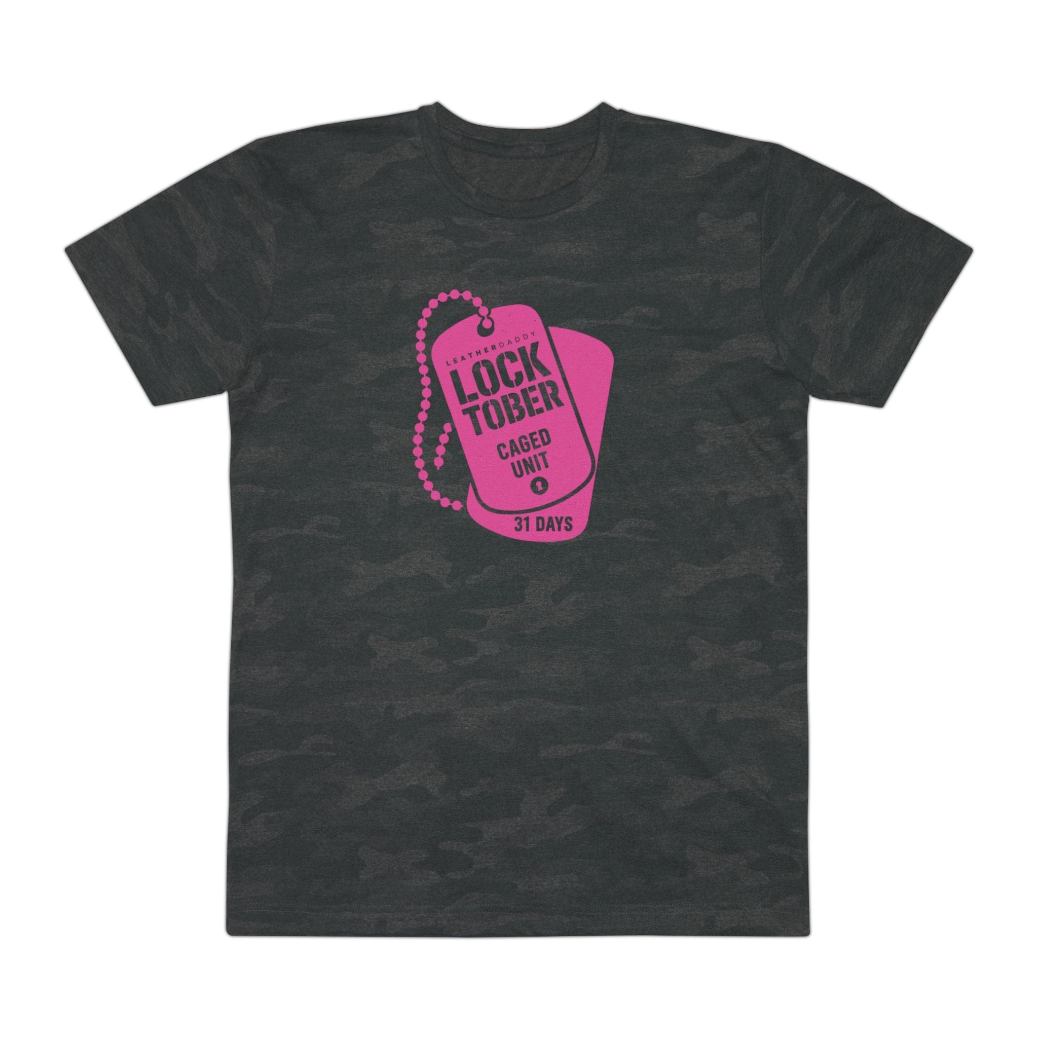 T-Shirt Storm Camo / S Locktober LockedBoy Caged Unit Camo Dog Tag Tee – Military-Inspired Fetish Streetwear LEATHERDADDY BATOR
