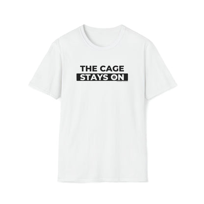T-Shirt White / S Cage Stays On - Lockedboy Athletics Chastity Tshirt LEATHERDADDY BATOR