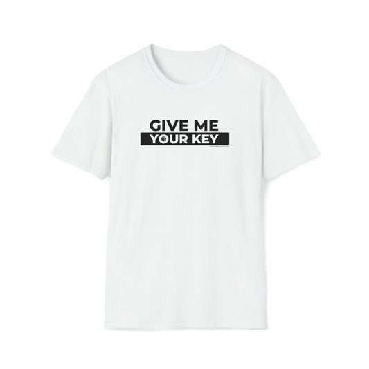 T-Shirt White / S Give Me Your Key - Chastity Shirts by LockedBoy Athletics LEATHERDADDY BATOR