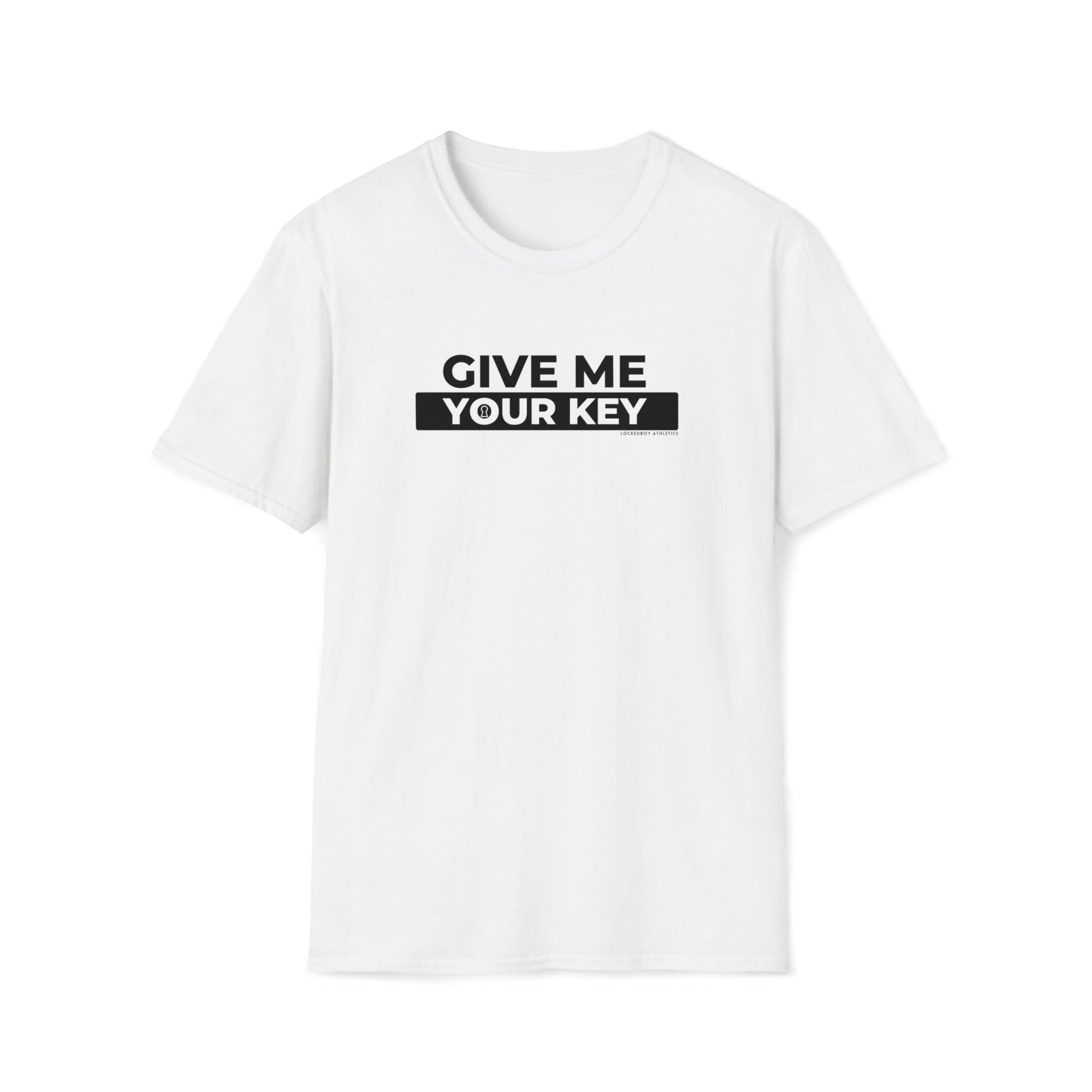 T-Shirt White / S Give Me Your Key - Chastity Shirts by LockedBoy Athletics LEATHERDADDY BATOR