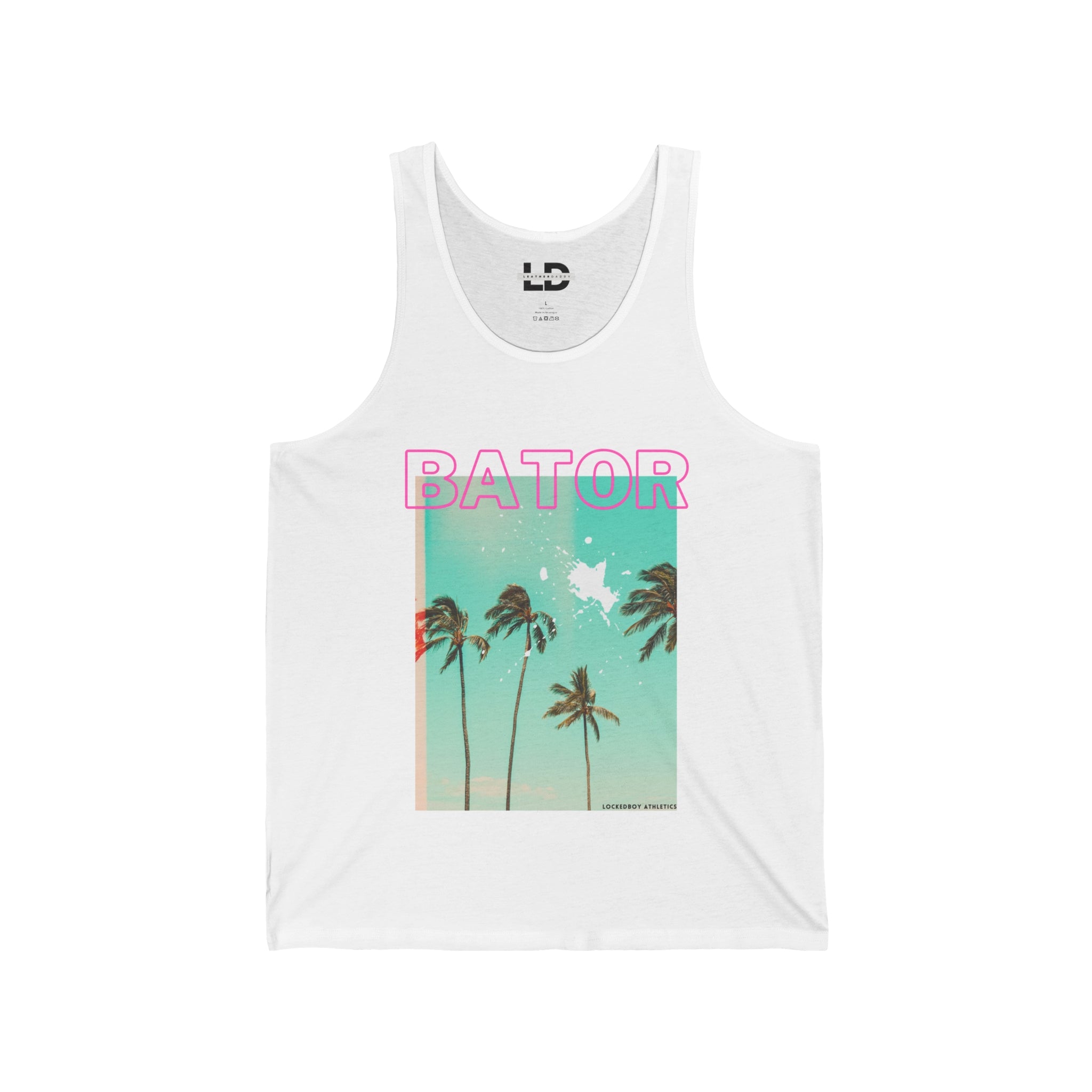 Tank Top XS / White Bator Palm Tank Top - B8rBrand LEATHERDADDY BATOR