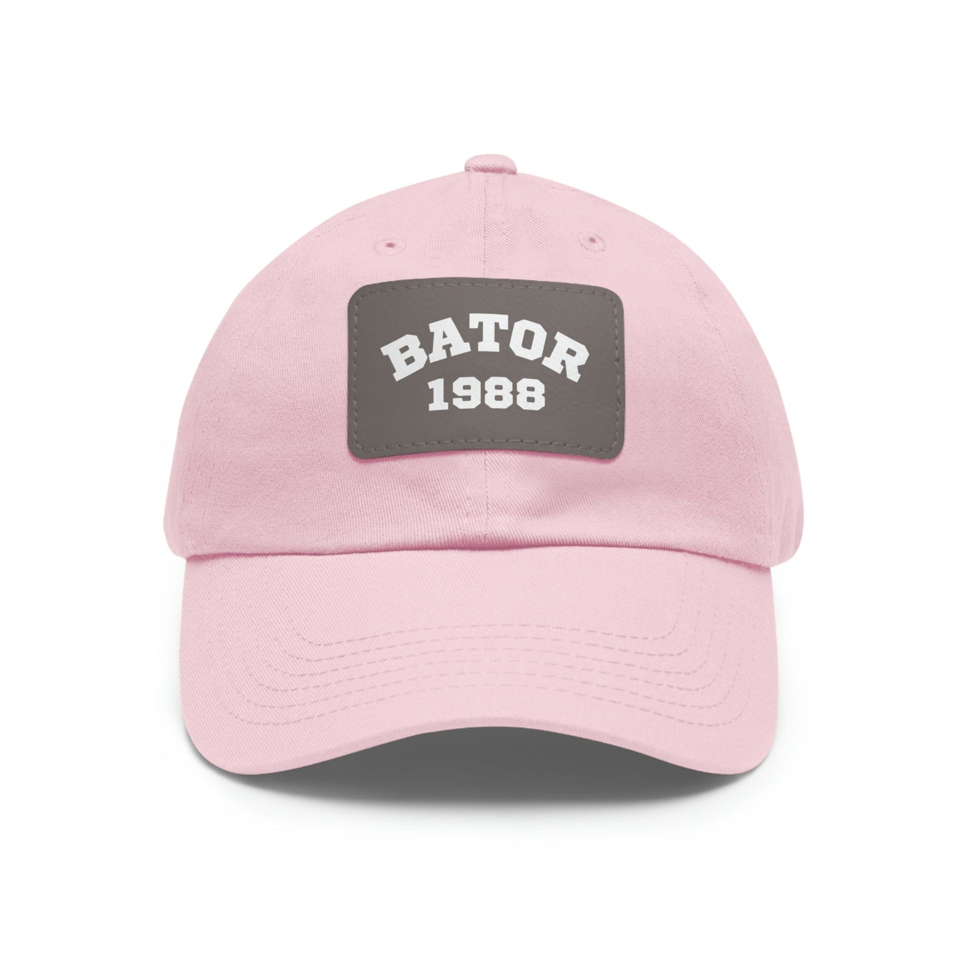 Hats Light Pink / Grey patch / Rectangle / One size OG Bator Dad Hat LEATHERDADDY BATOR